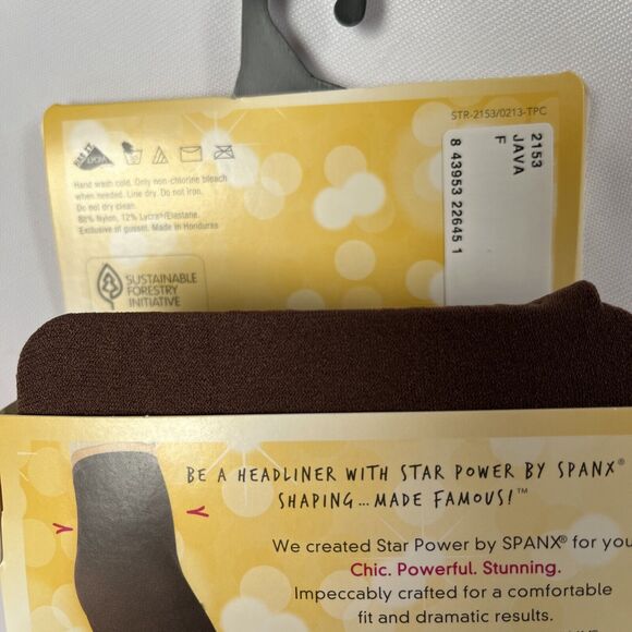 Star Power Spanx Shaping Tights Center Stage Size F Java Brown Hi Waist - Picture 5 of 8